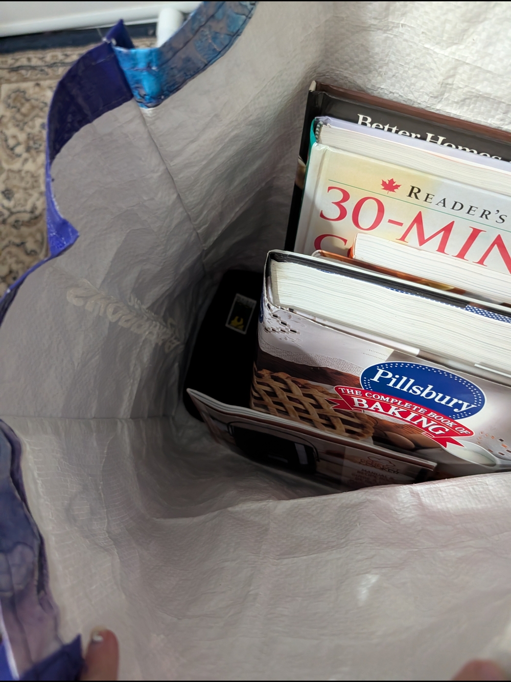 Reusable Tote Bag with Blue Trim and Pillsbury Book - Picture 1 of 1